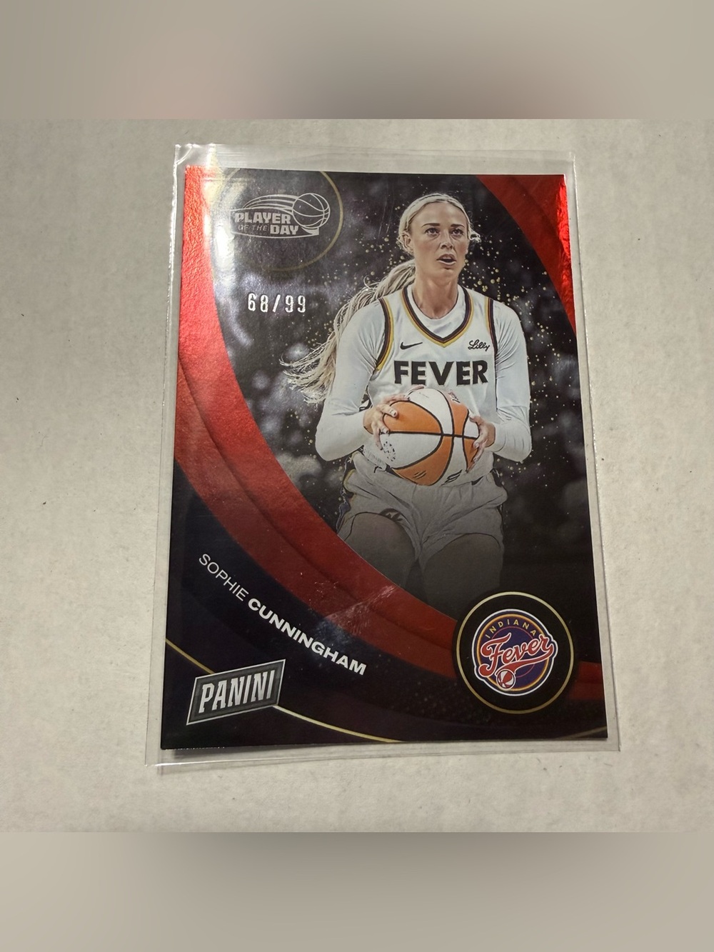 2025 Panini Player Of The Day WNBA Sophie Cunningham Red # /99 Fever